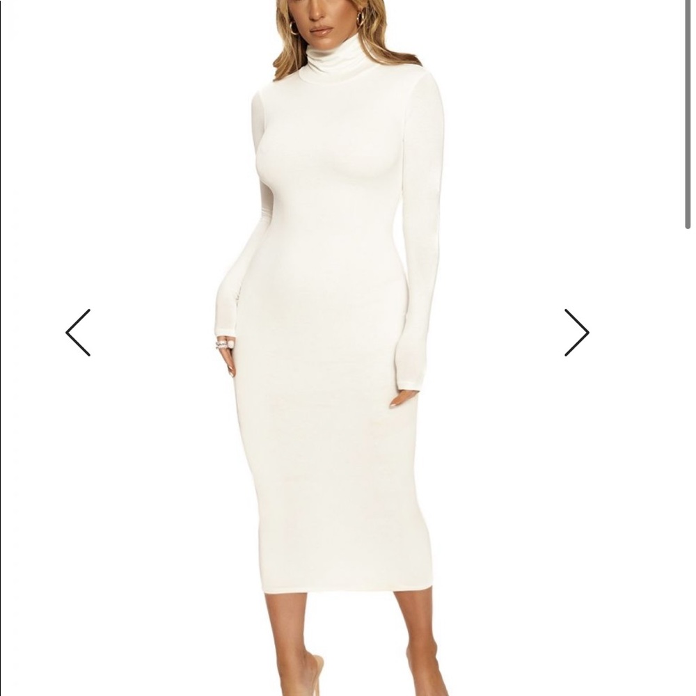 NW turtleneck midi dress